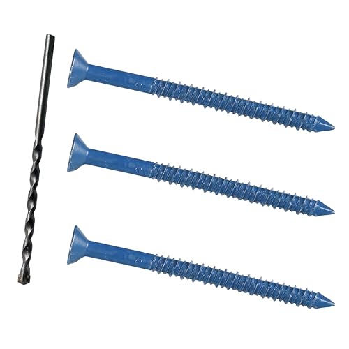 1/4 x 3-1/4" Flat Head Concrete Screw Anchor, for Anchoring to Masonry, Block or Brick (100Pcs) - size: 1/4 x 3-1/4", style: Flat Head