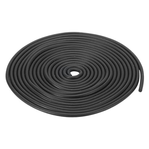 uxcell Nitrile Rubber Round Seal Strip, 2mm(5/64") Diameter 2 Meters (6.56Ft) Long Hard Solid Rubber Weather Stripping for DIY Gasket, Industrial Equipment, and Furniture - size: 2mmx2m