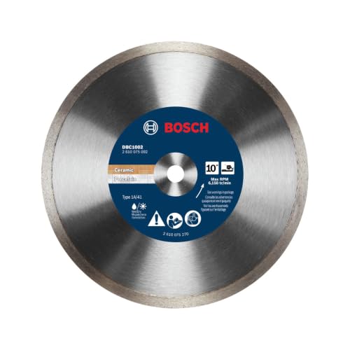 Bosch DBC1002 10 in. Premium Continuous Rim Diamond Wheel for Precise Cuts - size: 10 in