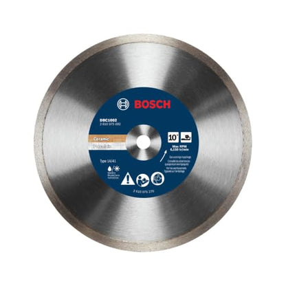 Bosch DBC1002 10 in. Premium Continuous Rim Diamond Wheel for Precise Cuts - size: 10 in