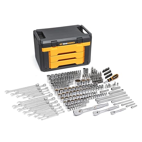 GEARWRENCH 243 Pc 12Pt Mechanics Tool Set in 3 Drawer Storage Box | 80972