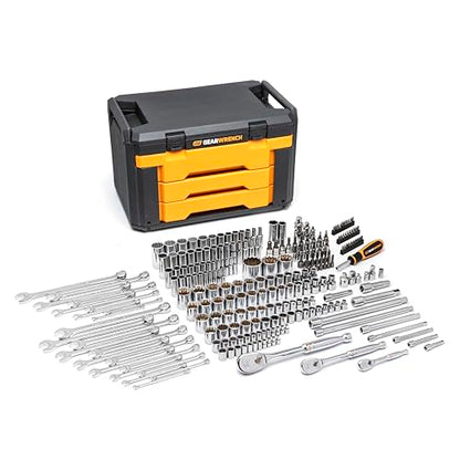 GEARWRENCH 243 Pc 12Pt Mechanics Tool Set in 3 Drawer Storage Box | 80972
