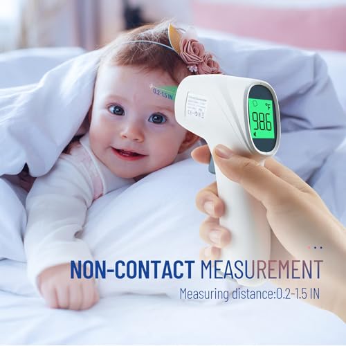 Forehead Thermometer for Adults and Kids, Non Contact, 1s Result (Gray) - color: Grey