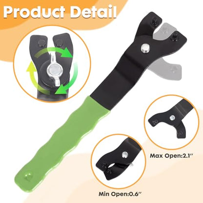 5/8"-11 Angle Grinder Extension Shaft Connecting Rod with Grinder Adjustable Spanner Wrench Flange Nut Set for Bosch Milwaukee Dewalt Makita Metabo Ryobi Black Decker - style: Rod Set