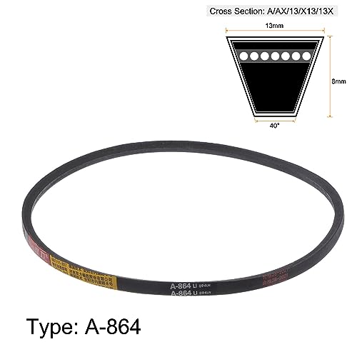 HARFINGTON A-864 V-Belts Drive Belt 864mm Inner 13mm Width 8mm Thickness Girth Rubber for Power Transmission - size: 864mm