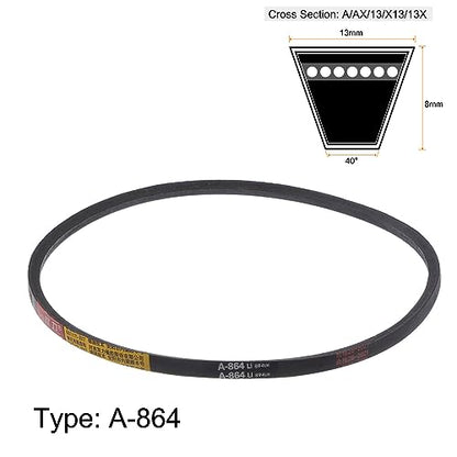 HARFINGTON A-864 V-Belts Drive Belt 864mm Inner 13mm Width 8mm Thickness Girth Rubber for Power Transmission - size: 864mm