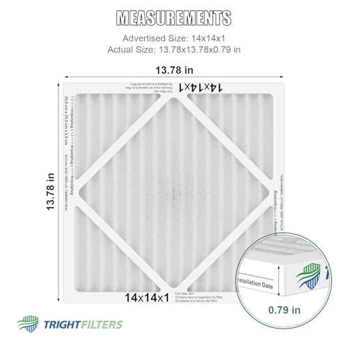 TRIGHTFILTERS 14x14x1 Air Filter 6 Pack, MERV 8 Filter Replacement - size: 14x14x1-6pack
