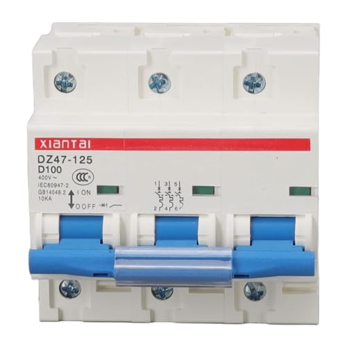 Miniature Circuit Breaker. AC Disconnect Switch Mini Circuit Breaker 3 Phase 100A 400V High Safety Overload Protection Miniature Circuit Breaker for Home Industry