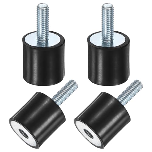 M METERXITY 4-Pack Rubber Mounts D20mmxH20mm Male/Female Vibration Isolators Cylindrical Shock Absorber W M6 x 18mm Studs for Air Compressor/Car/Pump/Boat/Garage Motor/Bobbins Rubber Isolators - size: M6 x 18mm, 20mm x 20mm