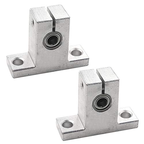 Sydien 2Packs SK10 Linear Rail Shaft Clamping Guide Support CNC Linear Motion Ball Slide with 5mm Bore Bearing