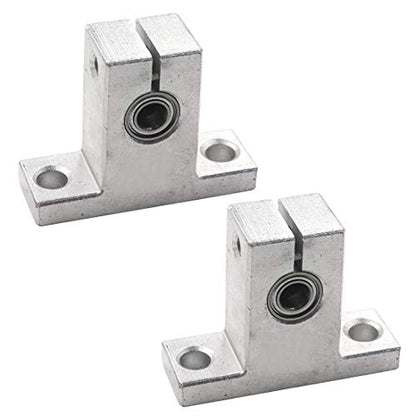 Sydien 2Packs SK10 Linear Rail Shaft Clamping Guide Support CNC Linear Motion Ball Slide with 5mm Bore Bearing