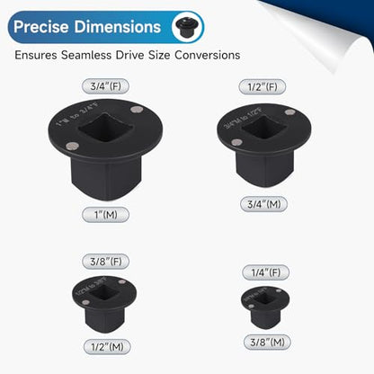 4 PCS Low Profile Impact Socket Adapter Set, for Tight Spaces, Stackable