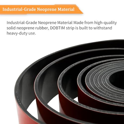 DOBTIM Adhesive Reinforced Solid Rubber Sheets, Rolls & Strips Cloth Inserted 1/4 (.250)" Thick X 1" Wide X 10' Long, Neoprene Rubber Strips Tensile-Resistant Tougher Projects - size: 1" X 10', style: .250" thick(Adhesive）