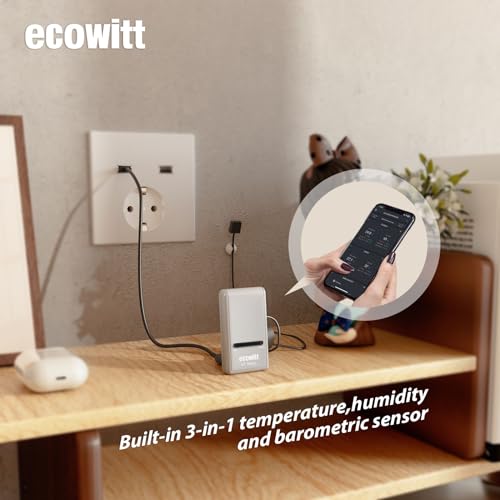 ECOWITT Wi-Fi Gateway Weather Station, with Built-in Temperature, Humidity, and Barometric Sensors, IOT Ready, Supports Ecowitt Sensors Developed, USB Power, 915 MHz - style: GW1200BU