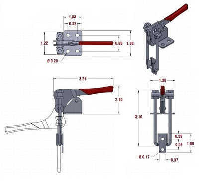LavaLock® BBQ toggle clamp STAINLESS STEEL LL-40324 side mount PULL smoker latch LT-40324