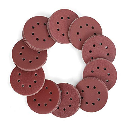 WORKPRO 150 Pack 5 Inch Sanding Discs Sandpaper, 8-Hole Hook and Loop