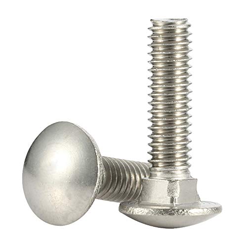 5/16-18 x 1-1/2" Carriage Bolts, Stainless Steel 18-8 (304), Round Head, Square Neck, Fully Threaded, 20 PCS - color: Silver, size: 5/16-18 x 1-1/2"