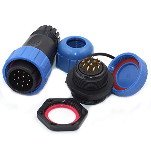 SP21 2Pin-12Pin Power Industrial Connector,IP67 Outdoor Waterproof Connector for LED Light Equipment (12Pin) - size: 12Pin