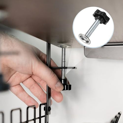 M METERXITY 2-Pack Star Handle Hand Screws, M10x45mm Carbon Steel Thread Star Clamping Knobs with Screws, Pressure Plate and Rubber Pad for Woodworking/Mechanical Equipment [Black] - size: M10 x 45mm