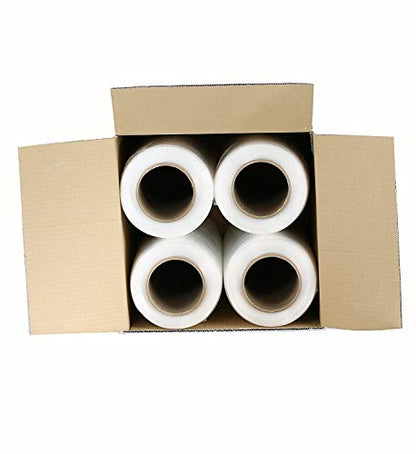 PackageZoom 4 Rolls Clear Stretch Wrap Film 18” x 1500 feet Plastic Wrap for Moving, Packing, Shipping & Storage Heavy Duty Industrial Cling Film for Boxes and Furniture (64) - size: 256 Rolls - 18"