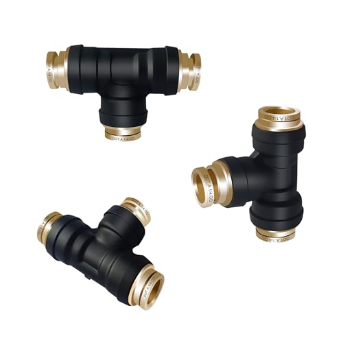 1/4" DOT Air Brake Line Tee Fittings 3PCS, Quick Push To Connect - color: 1/4" * 1/4" * 1/4" 3PCS