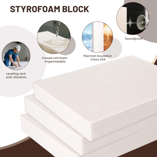 Multi Purpose XPS Foam Board,2 Pack 15.6x11.7x2in Thick Craft Foam Sheets - size: 15.6x11.7x2in-2pcs