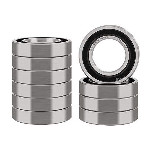 XIKE R24-2RS Sealed Deep Groove Ball Bearings, 19.05x41.275x11.113 mm, 10-Pack - size: R24-2RS - 19.05x41.275x11.113 mm