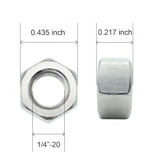 120Pcs 1/4-20 Hex Nuts, 304 Stainless 1/4 Nut, Coarse Thread 1/4 Nuts - size: SAE 1/4-20---120Pcs