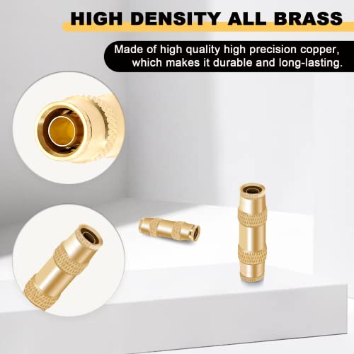 Siptenk 1/4 Air Line Quick Connect Fittings 5PCS, DOT Brass Straight Union 1/4" OD Tube Air Brake Line Push to Connect Fittings for Truck Trailers Industry Air System - color: 1/4" OD Tube - 5pcs