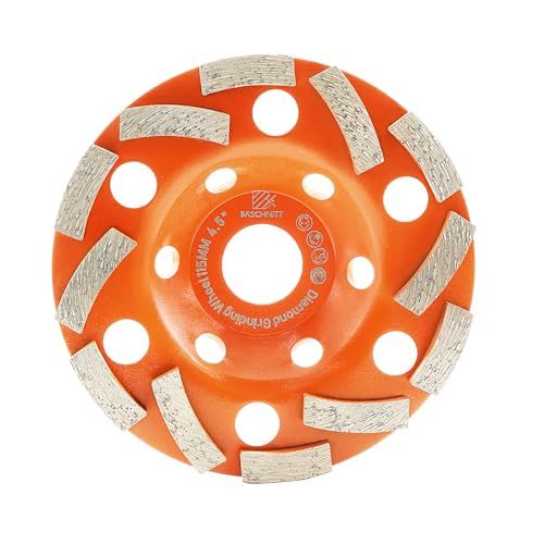 Diamond Grinding Wheels 4 1/2" - BRSCHNITT Diamond Wheel Cup for Grinding/Polishing/Cleaning Surface Concrete,Granite,Marble,Masonry Brick,Cement,Stone Aobor 7/8"-5/8". - size: 4-1/2"(115mm)Single row