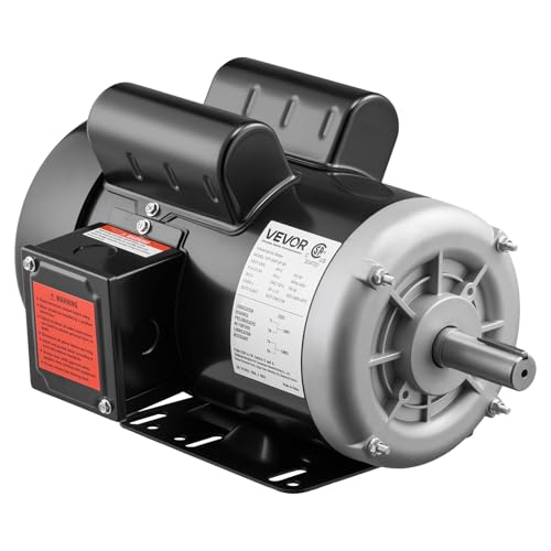 VEVOR 5 HP Electric Motor, 3450RPM Air Compressor Motor, CW/CCW Rotation, 0.875 inch Shaft Diameter, 2.25inch Shaft Length, 10.14N.m Torque, Single-Phase, 230V, TEFC Cooling - size: 5P-7/8" Shaft