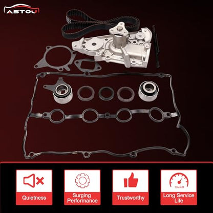 Engine Timing Belt Kit w/Water Pump Fit for Mazda for Miata 1.8L 1994 1995 1996 1997 1999 2000 Replace Timing Belt OEM - B660-12-700D