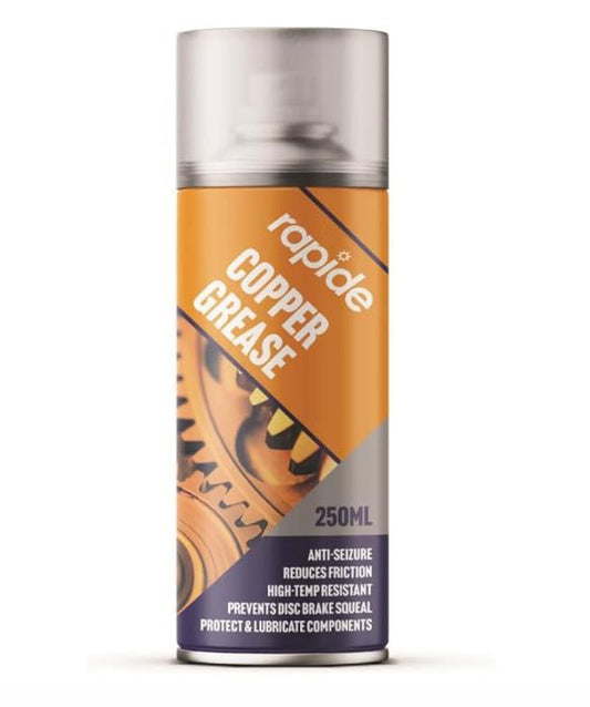 Copper Grease 250 ml Lubricant and Anti-Seize Spray, Ideal for Automotive, Machinery, and Construction Applications, Helps to Protect Metal Components from Heat, Acid, Rust and Water