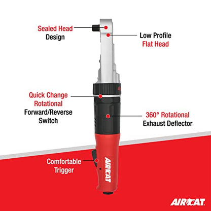 AIRCAT 809-SH-5 1/2" Sealed Flat Head Ratchet - size: 1/2-Inch (Pack of 1)