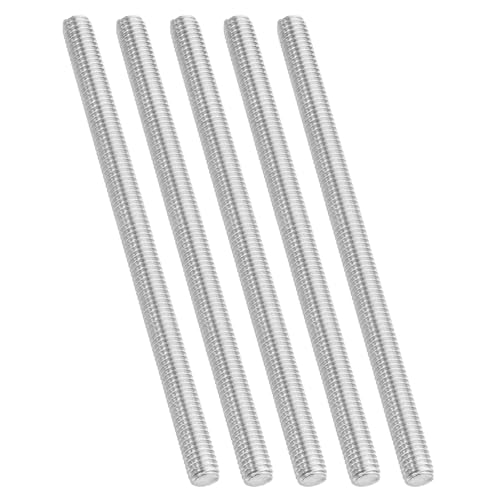 PATIKIL 3/8"-16 UNC 304 Stainless Steel Fully Threaded Rod, 5Pcs 5.9" Length Long Threaded Screw Right Hand Threads All Threaded Rod Studs for Anchoring Bolt, Clamps, Hangers and U-Bolts - size: 3/8"-16 x 5.9"