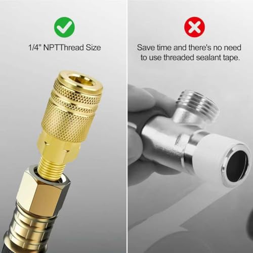 2Packs 1/4" NPT M-Style Air Coupler Quick Connect - color: 2Packs 1/4"external thread