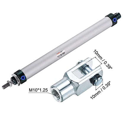 MECCANIXITY Pneumatic Air Cylinder Double Action MAL25X250 25mm Bore 250mm Stroke with Y Connector and 4Pcs Quick Fitting Set - size: 25X250 mm