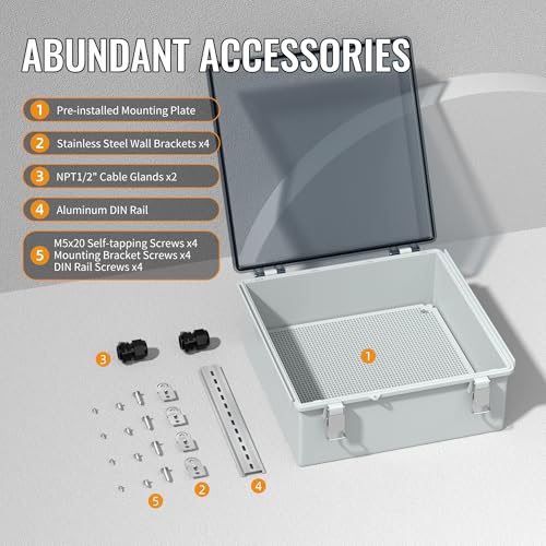 Joinfworld Outdoor Waterproof Electrical Box 13x13x5 with Clear Cover - size: 13"x13"x5" Clear