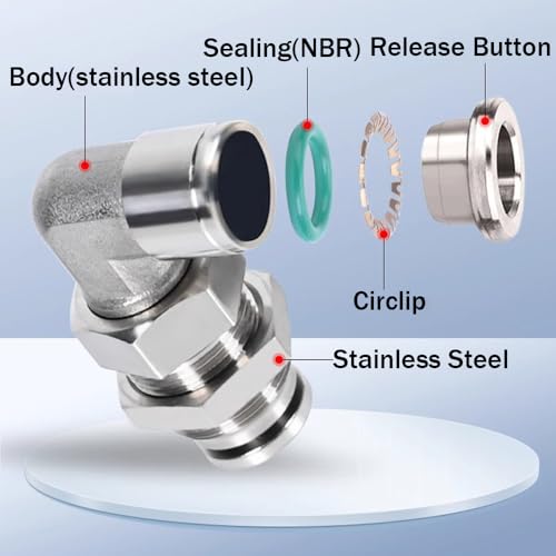 2Pcs Bulkhead Elbow 1/4" Tube OD x 1/4" NPT Push to Connect Fittings - size: 1/4" x 1/4"