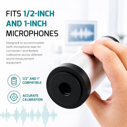 Sound Level Calibrator,Decibel Meter Calibration for Noise Measurement Reader,Output Sound Level 94dB & 114dB output levels for 1 inch and 1/2 inch Microphones