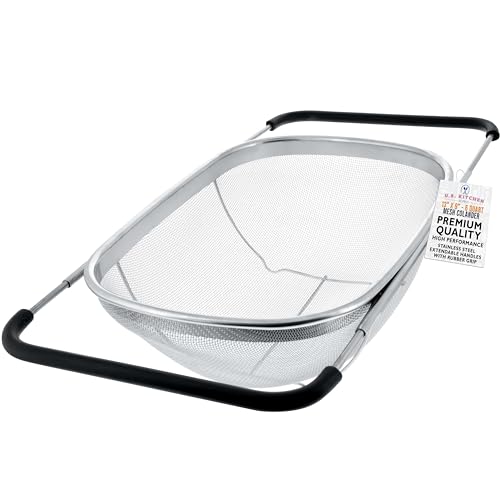 U.S. Kitchen Supply Stainless Steel Colander Strainer - 6-Quart Collapsible