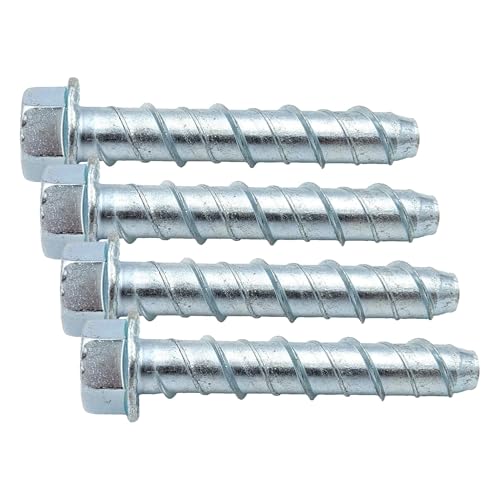 CONFAST LDC123 1/2" x 3" Zinc Plated Large Diameter Concrete Screw for Anchoring to Masonry, Brick or Block (25 per Box) (Pack of 4) - size: 3" (Pack of 4)