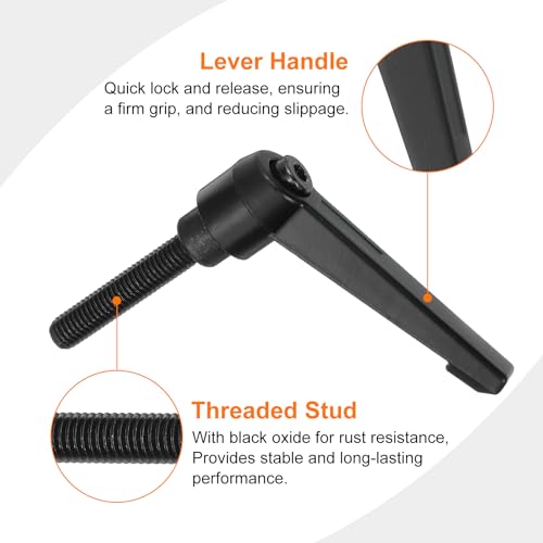uxcell 4Pcs M8 x 40mm Adjustable Knobs Handle Male Thread Push Button Ratchet Quick Release Locking Rotating Bolt for Lathe Machinery, Black - size: M8 x 40mm