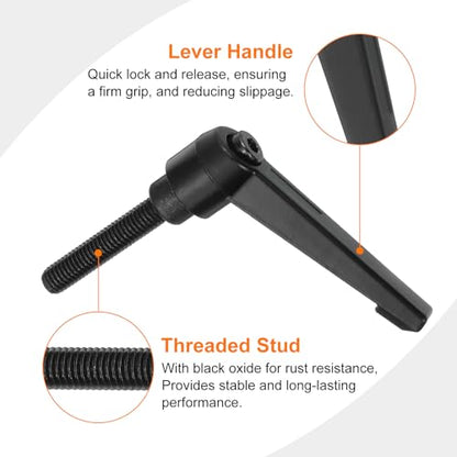 uxcell 4Pcs M8 x 40mm Adjustable Knobs Handle Male Thread Push Button Ratchet Quick Release Locking Rotating Bolt for Lathe Machinery, Black - size: M8 x 40mm