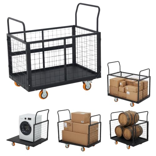 Garvee 2200 Lbs Platform Truck Cart with Cage - color: 5 in 1