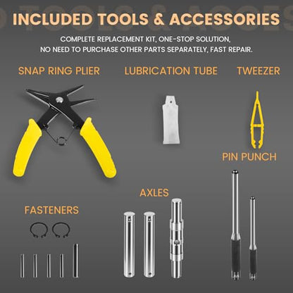 PTH50 Pallet Jack Wheel Replacement Kit Set Complete Fit for Crown PTH50 Pallet Jacks and Most Standard Pallet Jacks, with A Load Capacity of 5500 lbs