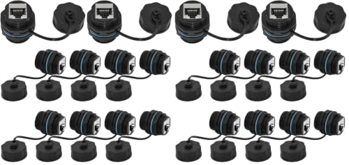 10PCS Panel Mounting Shielded CAT6 RJ45 Waterproof Connector Cat5/5e/6 8P8C Ethernet LAN Cable Coupler Double Head Adapter with Waterproof/Dust Cap (Pack of 2) - size: 10 Pieces CAT6 (Pack of 2)