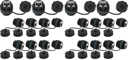 10PCS Panel Mounting Shielded CAT6 RJ45 Waterproof Connector Cat5/5e/6 8P8C Ethernet LAN Cable Coupler Double Head Adapter with Waterproof/Dust Cap (Pack of 2) - size: 10 Pieces CAT6 (Pack of 2)