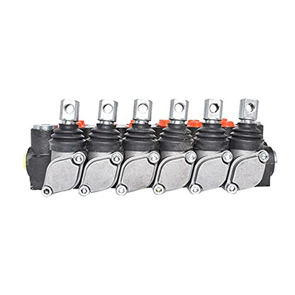 6 Spool Adjustable Hydraulic Double Acting Control Monoblock Valve for Tractor Loader, 11GPM, 3600 PSI