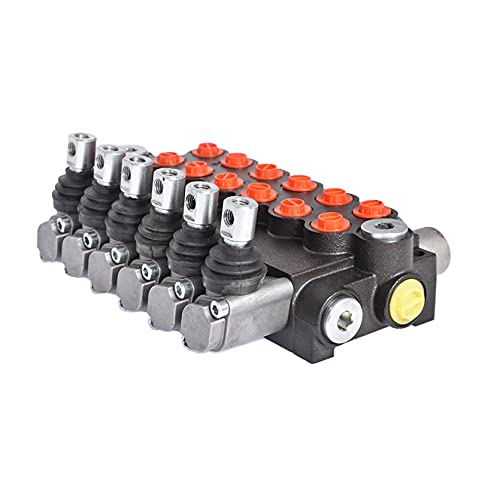 6 Spool Adjustable Hydraulic Double Acting Control Monoblock Valve for Tractor Loader, 11GPM, 3600 PSI